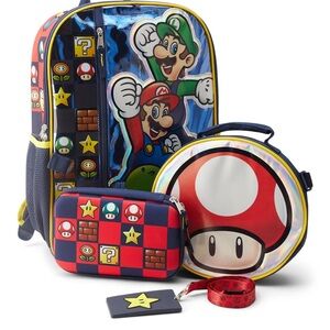 Nintendo Here We Go boys 17” 4-piece backpack set